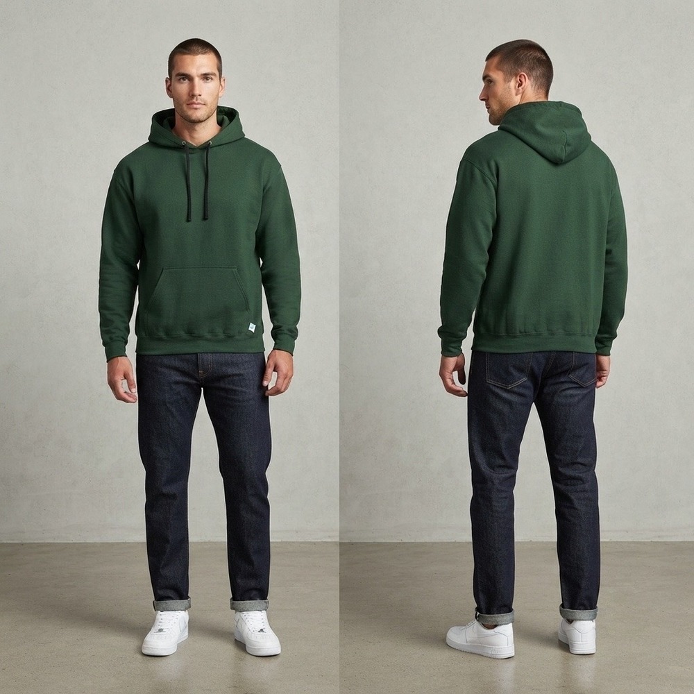 Discus‎ Athletic Forest Green Pullover Hoodie Mens XL Made in USA Tultex Vintage